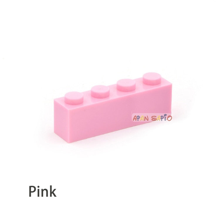 50PCS DIY Building Blocks Thick Figures Bricks 1x4 Dots Educational Creative Size Compatible With Brand Toys for Children 3010