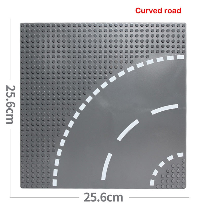 Building Blocks Base Plates Road Plate Straight Crossroad Curve Block Compatible Legoing Toys Base Plates Toys for Kids