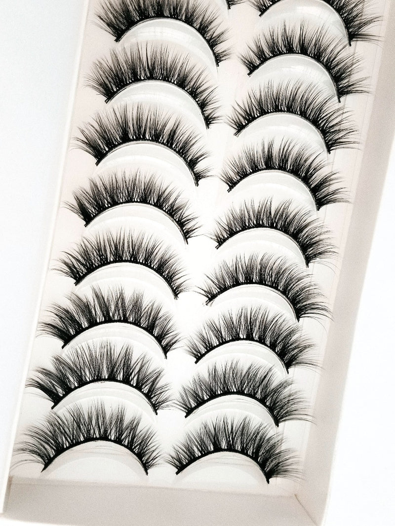 NEW 10 Pairs Natural False Eyelashes Fake Lashes Long Makeup 3d Mink Lashes Extension Eyelash Mink Eyelashes for Beauty 54
