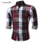 XingDeng Classic Plaid Fashion Casual spring autumn Shirt Men top Shirts Long Sleeve Social Dress blouse plus size 3XL