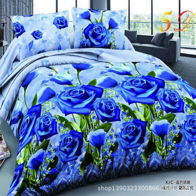 Home textiles cotton Leopard grain rose 3D bedding sets King size 4 Pcs of duvet cover bed sheet pillowcase bedclothes