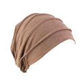 2021 New Elastic Fashion Turban Hat Solid Color Women Warm Winter Headscarf Bonnet Inner Hijabs Cap Muslim Hijab femme Wrap Head