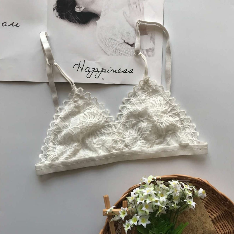 SP&amp;CITY Summer Sexy Lace Tube Top Women Hollow Out Bralette Thin Chest Girl  Bras Seamless Transparent Lingerie French Underwear