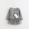 Hot 2017 Hairball Kids girl Dress baby Clothes Bow kids dresses knitting for girls Autumn Fashion Kids Girls Children