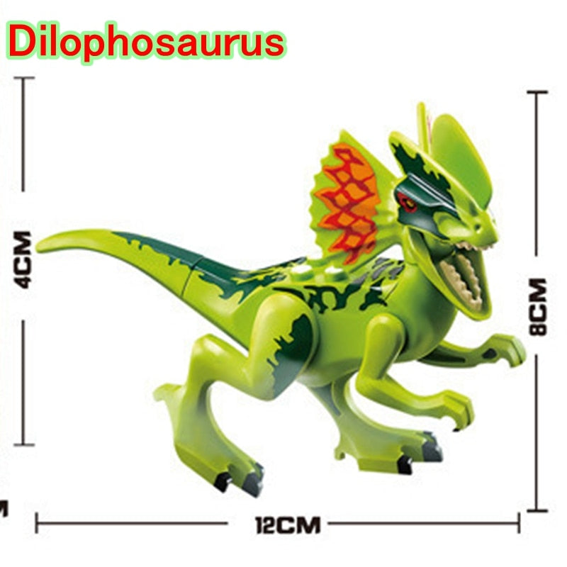 Locking Blocks Jurassic Dinosaurs Tyrannosaurus Rex Wyvern Velociraptor Stegosaurus Building Blocks Toys For Children Dinosaur