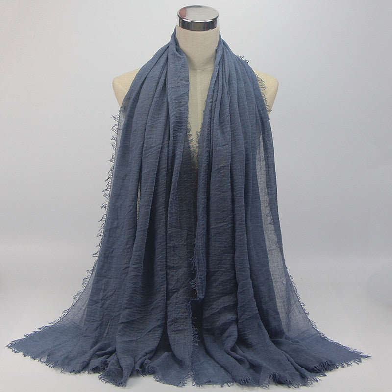 wholesale price 70*180cm women muslim crinkle hijab scarf femme musulman soft cotton headscarf islamic hijab shawls and wraps