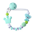 Personalized Name Baby Pacifier Clips Koala Pacifier Chain Holder for Baby Teething Soother Chew Toy Dummy Clips