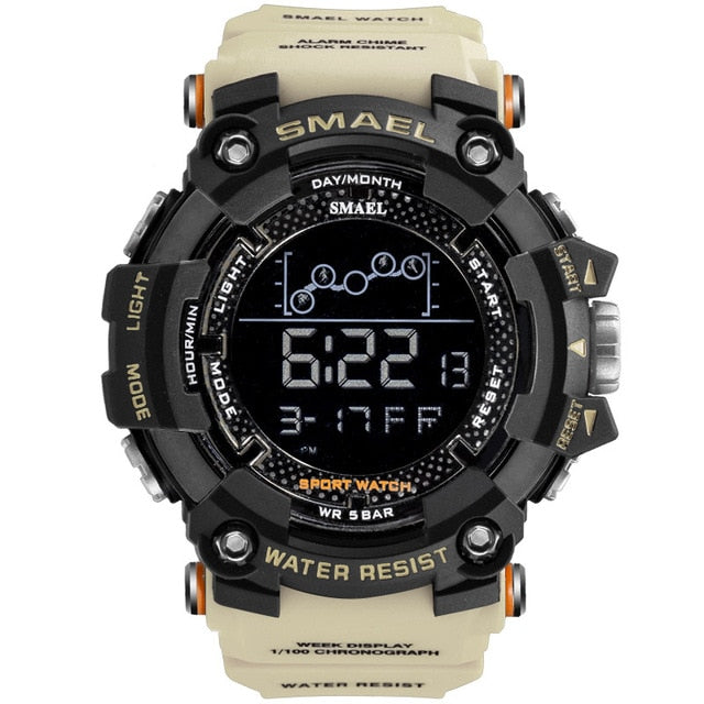SMAEL Mens Watch Military Waterproof Sport WristWatch Digital Stopwatches For Men 1802 Military Electronic Watches Male Clock