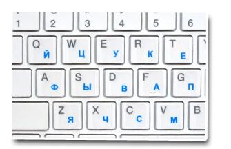 Russian Keyboard Stickers Transparent Paster Tags Strong Viscosity Keyboard Cover Alphabet Layout With Button Letters Waterproof