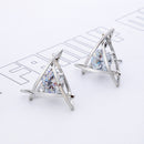 Elegant and Charming Black Rhinestone Full Crystals Square Stud Earrings for Women Girls Statement Piercing Jewelry