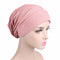 2021 New Elastic Fashion Turban Hat Solid Color Women Warm Winter Headscarf Bonnet Inner Hijabs Cap Muslim Hijab femme Wrap Head