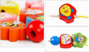 26pcs Wooden Toys Baby DIY Toy Cartoon Fruit Animal Stringing Threading Wooden beads Toy Monterssori Educational for Kids GYH