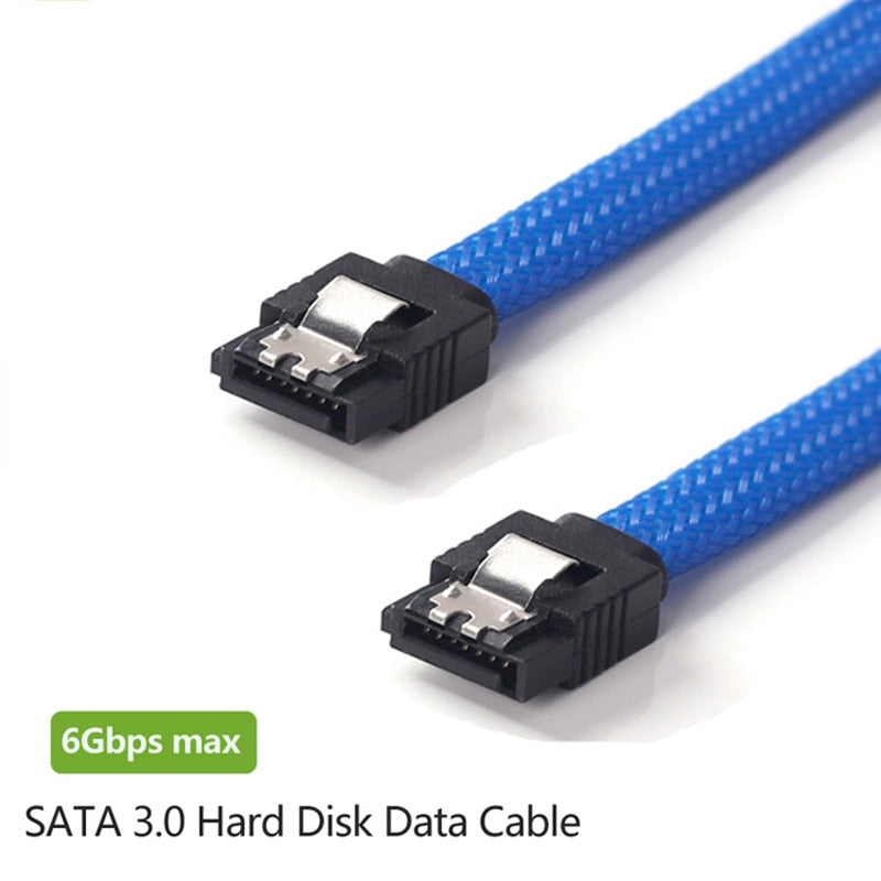 50CM SATA 3.0 III SATA3 7pin Data Cable 6Gb/s SSD Cables HDD Hard Disk Data Cord with Nylon Sleeved Premium Version