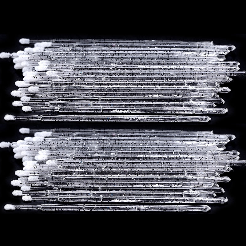Crystal Disposable Eyelash Brushes Swab Microbrushes Eyelash Extension Tools Individual Eyelashes Removing Tools Applicators