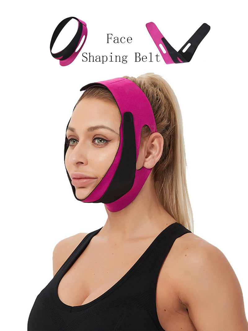 Syncshaping 1111 Face Shaper Cheek Shaping Women Elastic Face Slimming Bandage V Line  Chin Lift Up Strap Facial Massage Belt