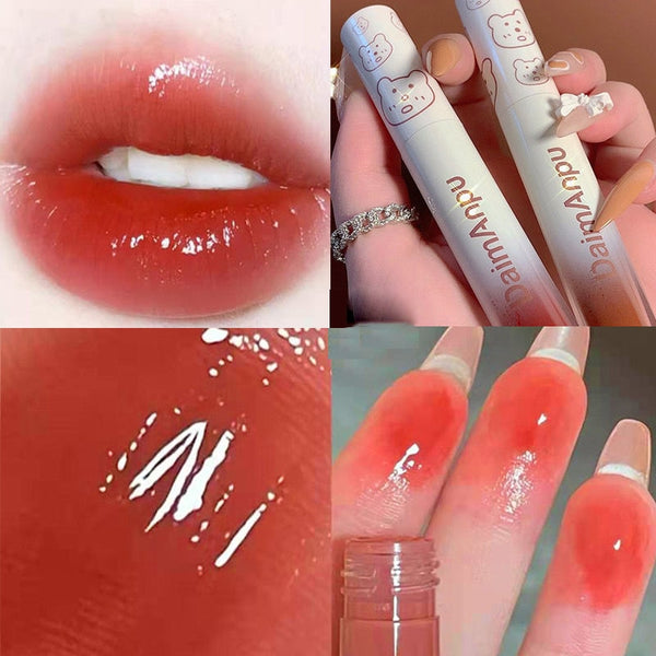 Cute Mirror Lipstick Makeup Matte Texture Waterproof Long Lasting Sweat Resistant Rich Color Silky Lip Glaze Lip Tint Maquillaje