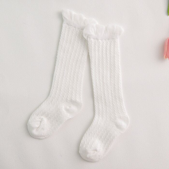New Kids Socks Toddlers Girls Big Bow Knee High Long Soft Cotton Lace baby Socks Kids Solid Colour Cute Bow Girls Socks