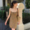 Foridol Strap Sleeveless Print Boho Summer Dress Long Women Green Floral Yellow Dresses Sundress Vintage French Style Dress