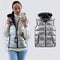 2022 New Women Winter Vests Hooded Short Bright Color Vest Cotton Padded Sleeveless Coat Female Waterproof Thick Waistcoat