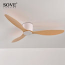 SOVE Modern Black White Low Floor DC Motor 30W Ceiling Fans With Remote Control Simple Ceiling Fan Without Light Home Fan 220V