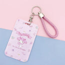 Kawaii Sanrio Keychain Cartoon Cat Sliding Card Holder Student Meal Card Bus Card Holder Lady Id Card Credit Card Holder Lanyard