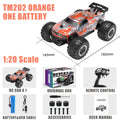 BEZGAR TM201 Remote Control Car,2.4GHz Rc Car All-Terrain 15Km/h 1:20 Off-Road Monster Truck Toy Christmas Present for Children