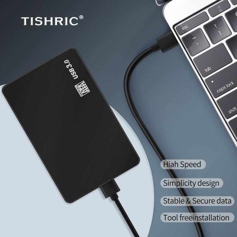 TISHRIC HDD Case External Hard Drive Optibay Enclosure 2.5 Hard Disk Case HDD Box USB 3/2 Sata to USB Multicolor Hard Drive Box