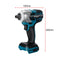 Drillpro Brushless Cordless Electric Impact Wrench Rechargeable 1/2 inch Wrench Power Tools Compatible for Makita 18V Battery