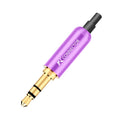 1pc Aluminum Jack 3.5 Earphone Plug with Tail plug clamps 3.5mm 3 pole Stereo Male Plug Gold Plated Wire Connector
