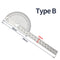 180 Degree Protractor Metal Angle Finder Angle Ruler Woodworking Tools Measuring Ruler Angle Meter Stainless Steel Goniometer