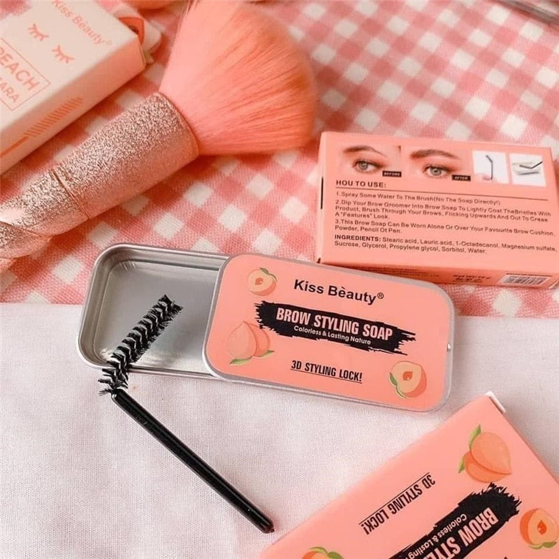 Eyebrow Styling Gel Brows Wax Sculpt Soap Waterproof Long-Lasting 3D Feathery Wild Brow Styling Easy To Wear Makeup Eyebrow