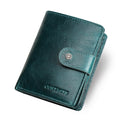 CONTACT&#39;S Genuine Leather RFID Vintage Wallet Men With Coin Pocket Short Wallets Small Zipper Walet With Card Holders Man Purse