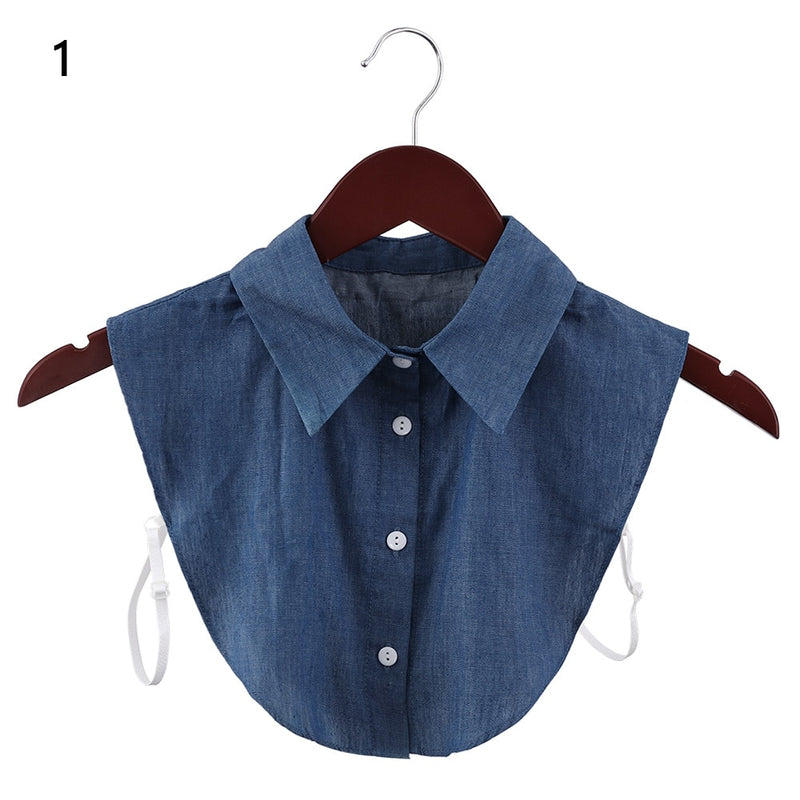 Women Cotton Lace Fake Collar Blouse Vintage Detachable Collar Women&