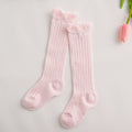 New Kids Socks Toddlers Girls Big Bow Knee High Long Soft Cotton Lace baby Socks Kids Solid Colour Cute Bow Girls Socks