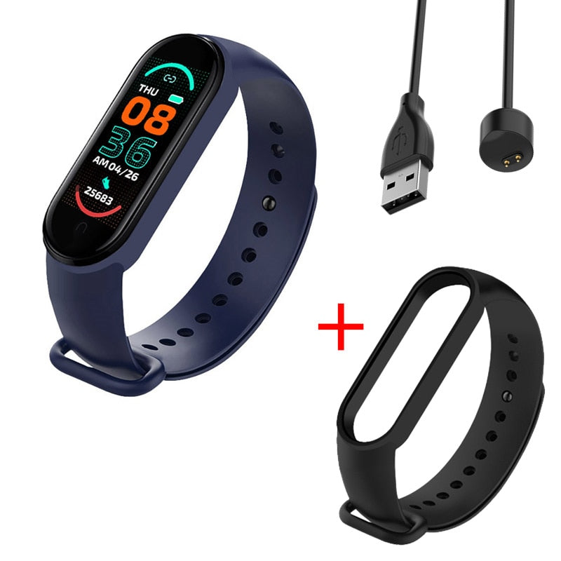 Smart Watch M6 Men&#39;s and Women&#39;s Fitness Heart Rate Blood Pressure Monitoring Bracelet Message Push Music Control Digital Watch
