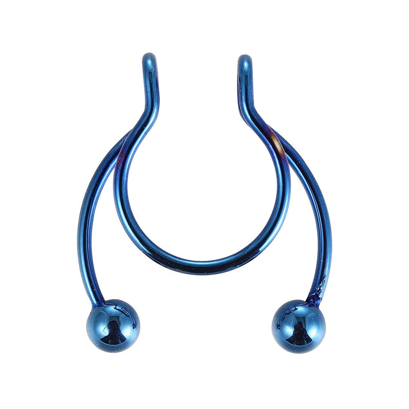 Stainless Steel Fake Piercing Nose Ring for Women Men Magnetic Septum Piercing Nose Cuff Punk Hip Hop Fake Body Jewelry Ear clip