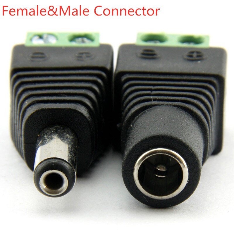Male Female DC Connector 2.1mm*2.5mm Power Jack Adapter Plug For LED Strip Light CCTV Router Camera Home Applicance