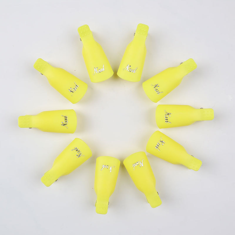 10 Pcs Plastic Nail Clip Nail Art Gel Polish Remover Soak Off Cleaner Cap Clip 8 Colours