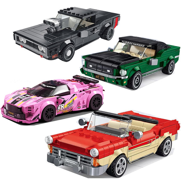 Racing Car City Speed Champions Sports Model Building Blocks DIY Bricks Kids Toy Classic Rally Super Racers Vehicle f1 technique