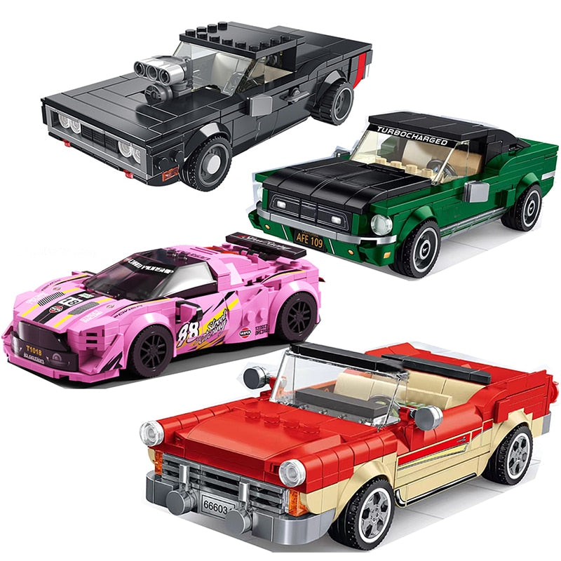 Racing Car City Speed Champions Sports Model Building Blocks DIY Bricks Kids Toy Classic Rally Super Racers Vehicle f1 technique