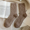 Winter Cashmere Wool Woman Socks Solid Japanese Style Harajuku Retro Long Socks Women Girls Thermal Vintage Streetwear Crew Sock