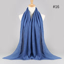 2021 NEW Flocked Bubble Cotton Scarf Hijabs For Muslim Women Soild Color Breathable Islamic Headscarf Arab Head Scarves