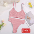 2PC Underwear Set Women Seamless Bra Set Wireless Bra Sexy High Waisted Female Underpants Comfortable Basic Bralette Lingerie
