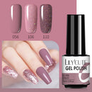 LILYCUTE 3 PCS Gel Nail Polish Set Nude Pink Glitter Sequins Matte Effect Gel Long Lasting Base Top Coat Nail Art Design Hybrid