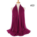 Muslim Bubble Chiffon Hijab Scarf Women Solid Color Soft Long Shawls and Wraps Georgette Head Scarves Ladies Hijabs