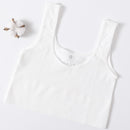 Women Tops Seamless Bralette Tank Top Female Crop Tops Cami Underwear Scoop Neck Ribbed Basic Tee Sexy Lingerie U Back Camisole