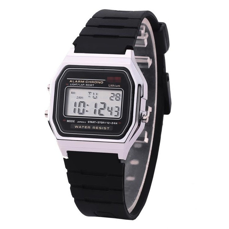 Rose Gold Silver Watches Men Women Electronic Digital Display Retro Style Clock Men&