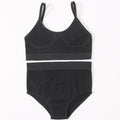 Seamless Women Bra Briefs Set Push Up Bra Crop Top High Waist Panties Sexy Lingerie Set Low Back Bralette Fitness Underwear Set