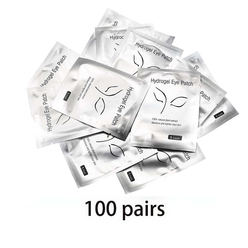 20/50/100 Pairs Patches for Building Hydrogel EyePads Eyelash Extension Paper Stickers Lint Free Under Eye Pads Makeup Supplies