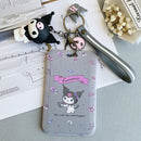 Kawaii Sanrio Keychain Cartoon Cat Sliding Card Holder Student Meal Card Bus Card Holder Lady Id Card Credit Card Holder Lanyard